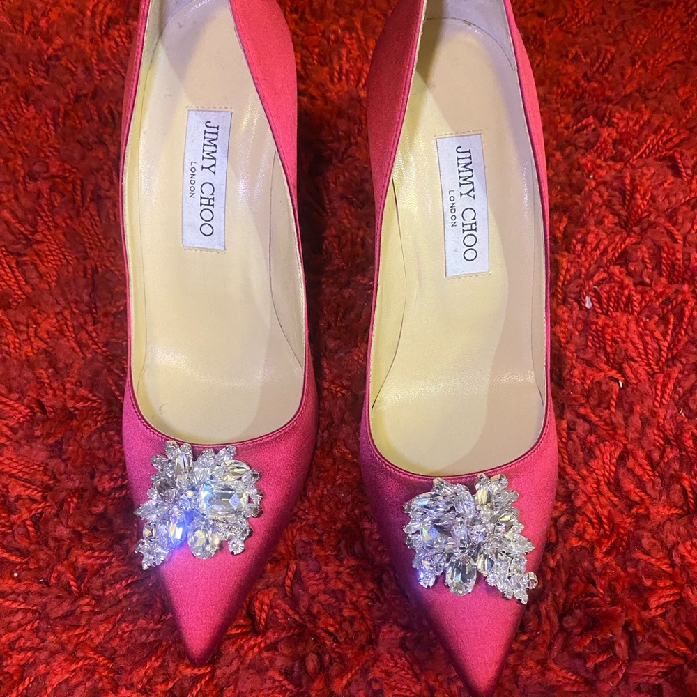 Jimmy Choo Satin Pink heels